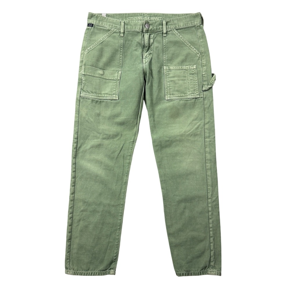 Citizens of Humanity Olive Green Carpenter Utility Pants Size 27 Fatigue Cotton